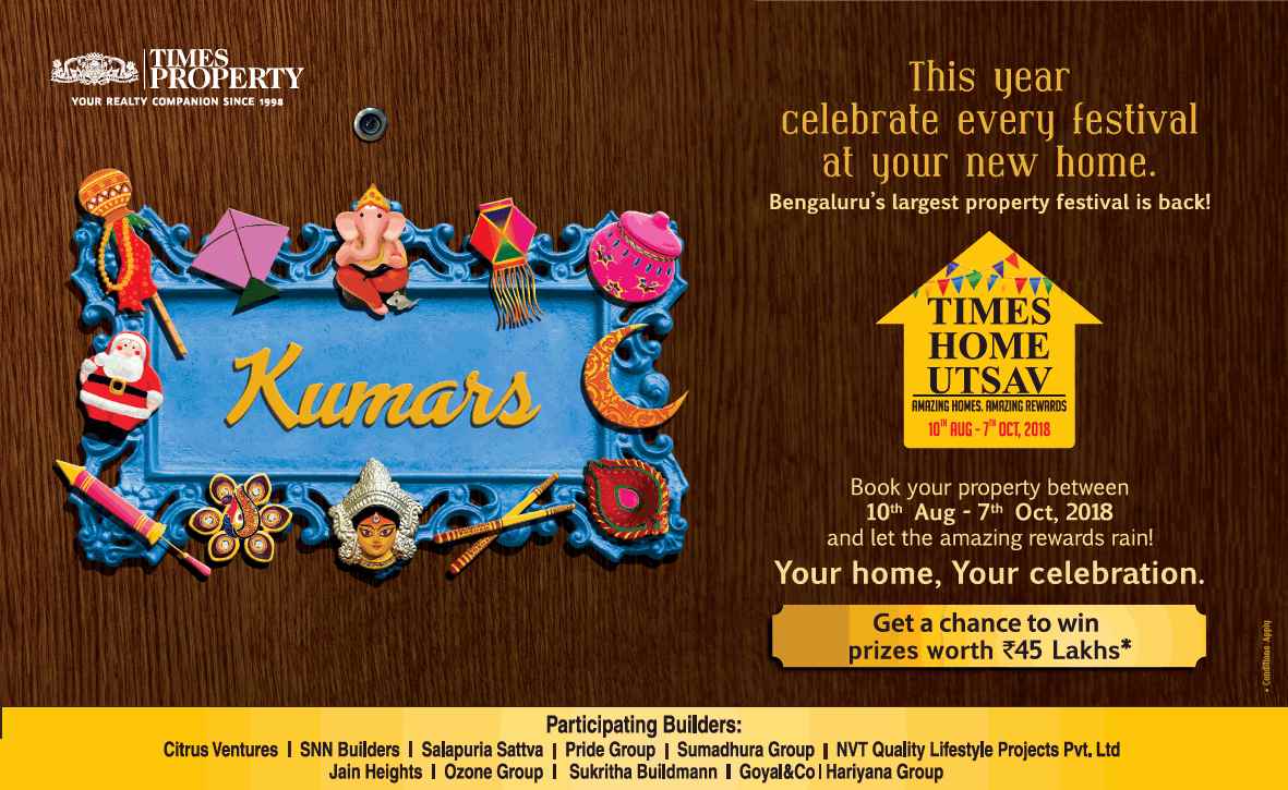 Get a chance to win prizes worth Rs. 45 lakhs at Times Home Utsav in Bangalore